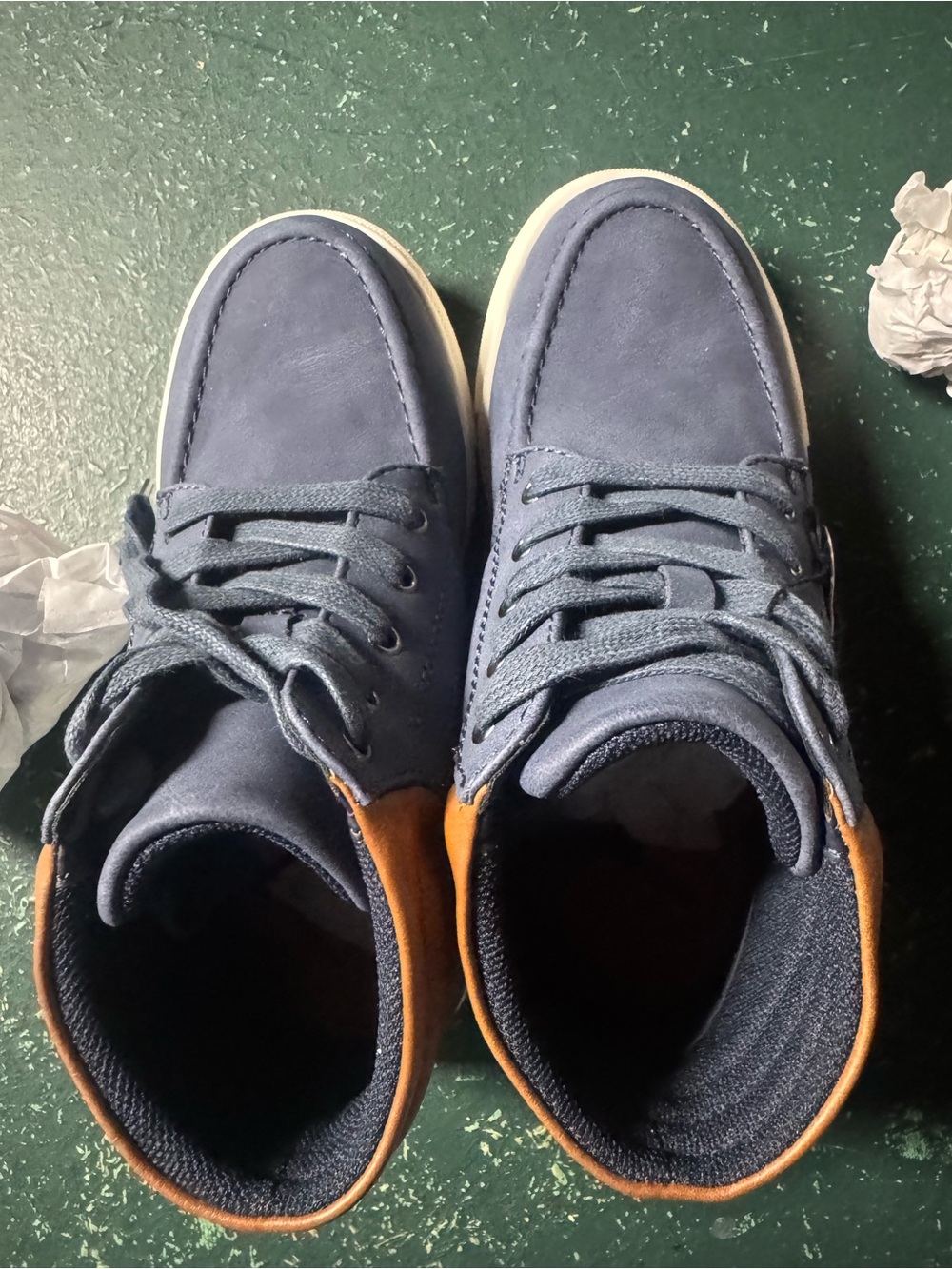 Boys Sonoma Navy Blue High Top Sneaker Boots - NEW - Size 1 - Picture 4 of 7